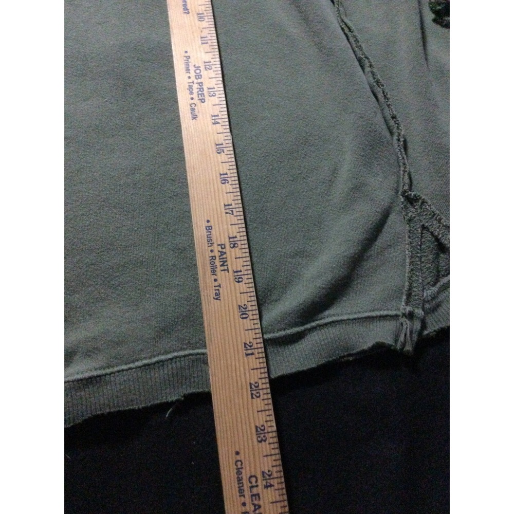 We The Free Distressed Sweatshirt Green Raw Hem Long Sleeve Casual Women Sz M - Picture 6 of 14